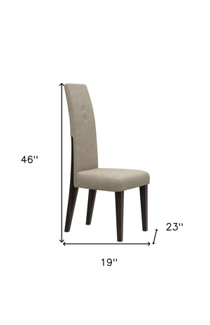 Homeroots Set Of Two Brown And Espresso Upholstered Microfiber Dining Side Chairs  Wood 329672