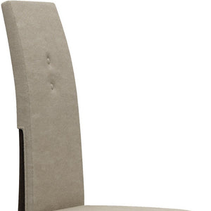 Homeroots Set Of Two Brown And Espresso Upholstered Microfiber Dining Side Chairs  Wood 329672