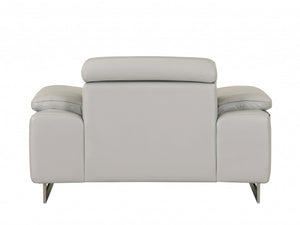 Homeroots 31" Light Grey Tasteful Leather Chair Light Grey  329682