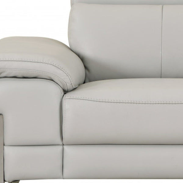 HomeRoots 87" Gray and Silver Faux Leather Club Chair – Stylish, Plush Seating for Modern Living Spaces Ash Gray 329682