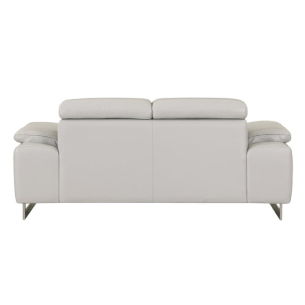 HomeRoots 69" Faux Leather Love Seat - Contemporary Comfort with Pillow-Top Arms for Modern Living Spaces LIGHT GRAY 329683