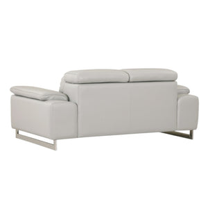 HomeRoots 69" Faux Leather Love Seat - Contemporary Comfort with Pillow-Top Arms for Modern Living Spaces LIGHT GRAY 329683