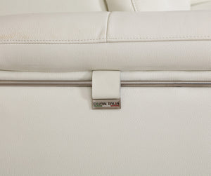 Homeroots 71" White Italian Leather Sofa With Silver Legs White  329687