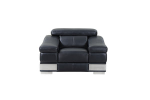 Homeroots 31" To 39" Black Modern Leather Chair Black  329715