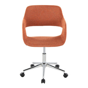 English Elm Contemporary Sculpted Low Back Task Chair with Chrome Base for Home Office Orange B202P223910