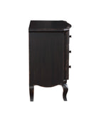 English Elm Antique Black 3-Drawer Nightstand