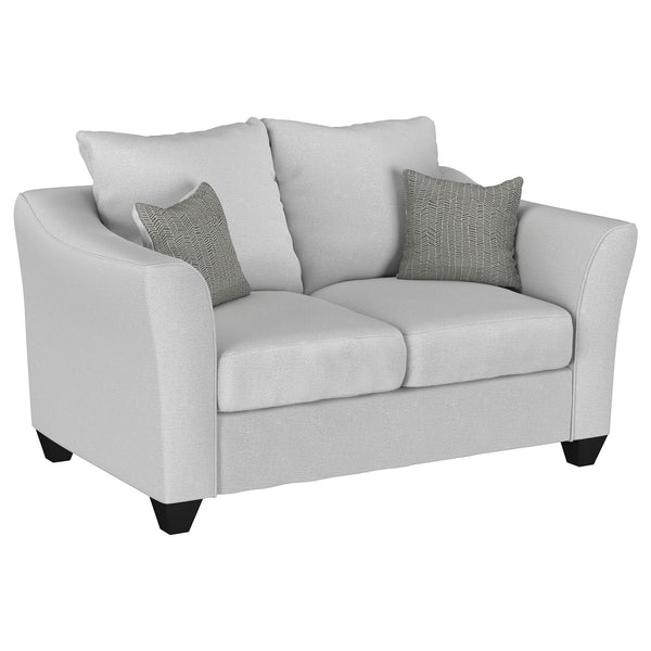 English Elm Alcazar Grey Mist 3-Piece Sofa Set - Contemporary Comfort With Sand Upholstery & Accent Pillows B062S01277