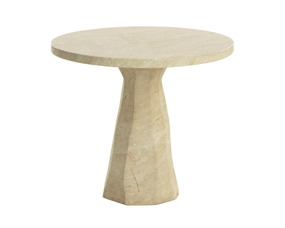 Sunpan KLIFF Bistro Table - Stylish Travertine-Look Concrete for Indoor & Outdoor Dining Spaces, 30" High 112371