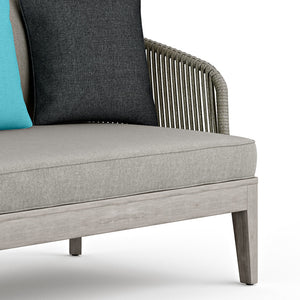 English Elm Carmel Outdoor Sofa Sand Drift - Handcrafted Acacia & Powder-Coated Aluminum, Rope Weave, Water-Resistant Cushions B136P159392