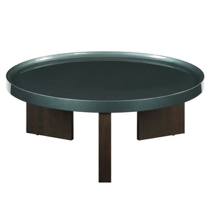 English Elm Lakita Square Coffee Table High Gloss Top Smoked Oak Base Modern Living Room B2726P442583