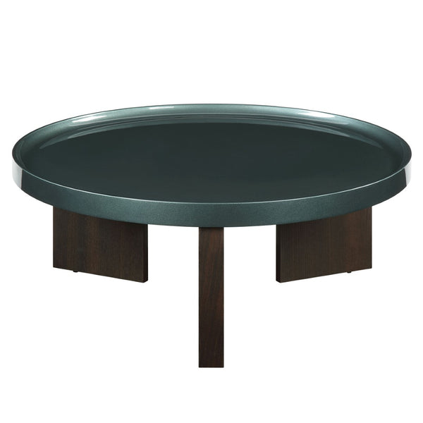 English Elm Lakita Square Coffee Table High Gloss Top Smoked Oak Base Modern Living Room B2726P442583