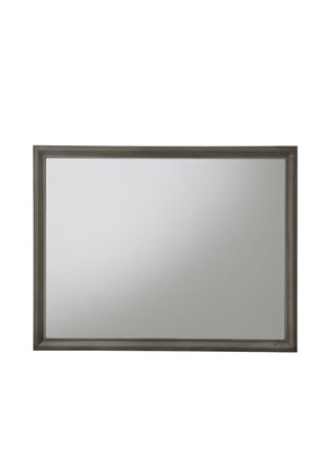 English Elm Carine Gray Finish II Mirror with Wooden Frame, 41x31 Inner, Modern Gray Elegance & Durable Style B2726P254730