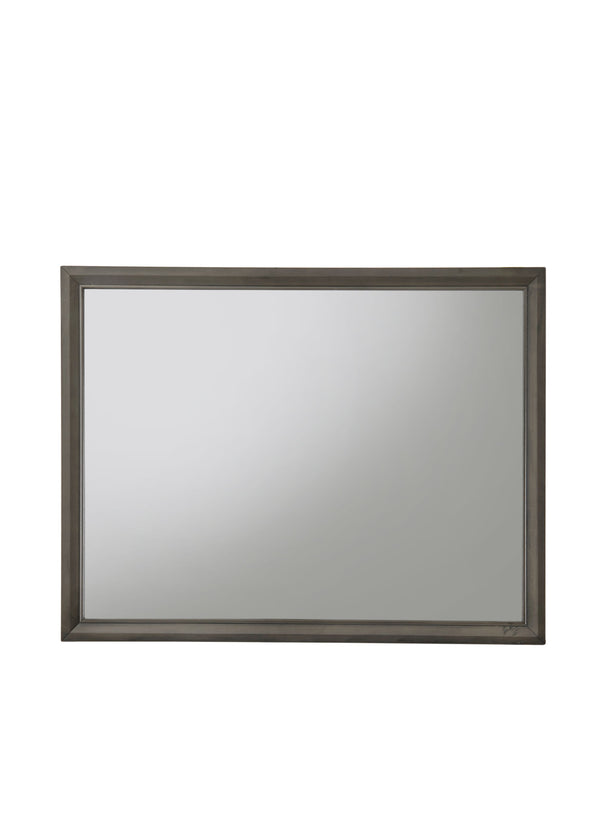 English Elm Carine Gray Finish II Mirror with Wooden Frame, 41x31 Inner, Modern Gray Elegance & Durable Style B2726P254730