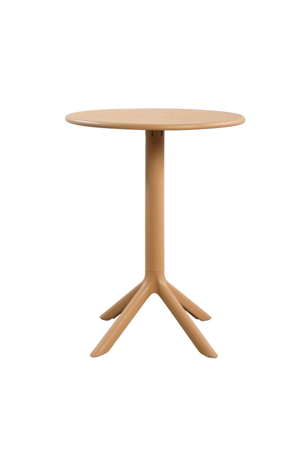 English Elm Cedric Outdoor Round Bistro Table Cafe Inspired Modern Design for Compact Patios Brown Yellow N776P390479Y