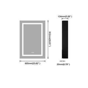 English Elm Bathroom Matte Black Aluminum Medicine Cabinet with Led Lighting and Defogging Mirror T3785P491989