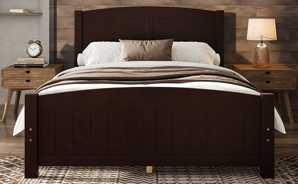 English Elm Full Metal Loft Bed with Sturdy Frame, Easy-Climb Ladder, Guardrails & Underbed Storage Space Espresso W1580P374311