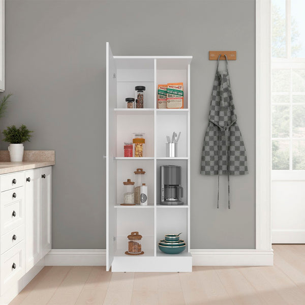 English Elm Insite Slim Pantry Cabinet with Open Shelves and Closed Storage for Modern Kitchens B128P485382