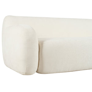 English Elm U_Style Minimalist 81.5" Curved Compression 3-Seater Sofa — Space-Saving Modern Upholstered Design Beige N711P192002A