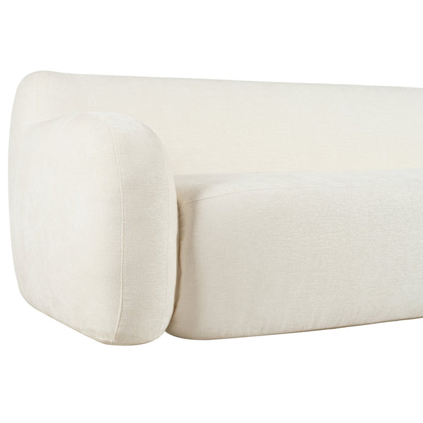 English Elm U_Style Minimalist 81.5" Curved Compression 3-Seater Sofa — Space-Saving Modern Upholstered Design Beige N711P192002A