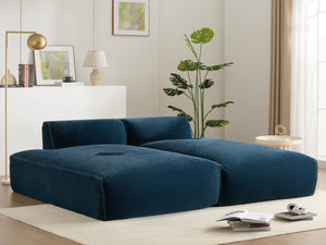 English Elm 90.0"Oversized Modular Sectional Sofa Plush Foam & Pocket Springs, Ready-to-Use 2-Piece Set for Living Room Comfort and Mobility (No Assembly) Dark Blue N723S9701C