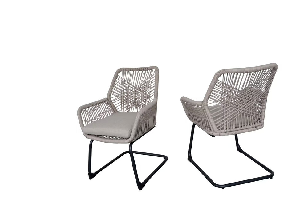 English Elm Ight Grey Pe Rattan Patio Armchairs with Spring Seats All Weather Set of 2 W3990P436957