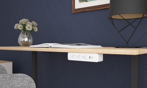 OSP Home Furnishings Undersurface-mount Power Hub with Usb-c Ac Outlets for Desks and Workstations PM8311W