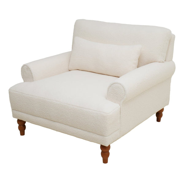 English Elm Mirod Oversized Polyester Accent Chair with Column Legs and Ergonomic Lumbar Support N760S0000028W