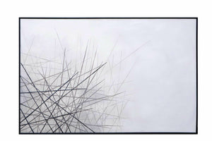 Sunpan Fleeting Wish Wall Art - Hand-Painted Greyscale Masterpiece in Black Floater Frame, 72"x48"
