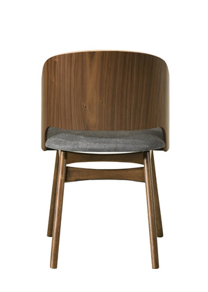 English Elm Delmon Curved Back Upholstered Dining Chairs with Walnut Finish Set for Modern Spaces B2726P439078