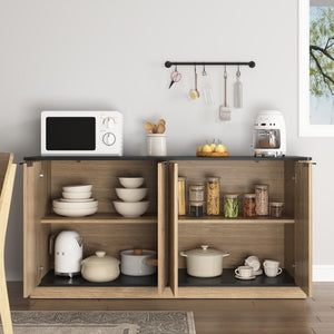 English Elm Multi-Functional Mdf Sideboard - Stylish Storage For Tvs & Tableware, Compact Design, Easy Assembly W3226P279083