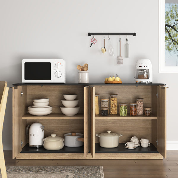 English Elm Multi-Functional Mdf Sideboard - Stylish Storage For Tvs & Tableware, Compact Design, Easy Assembly W3226P279083