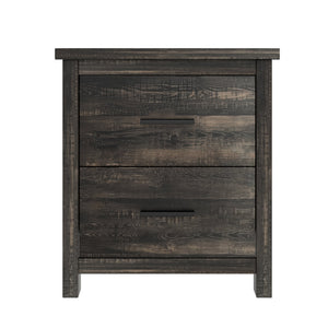 English Elm 4PCS Queen Bedroom Set with Storage Headboard & Built‑In Charging Station, 2 Nightstands, Dresser Antique Gray 54.25 L x 18.75 W x 9.25 H N733S307937A