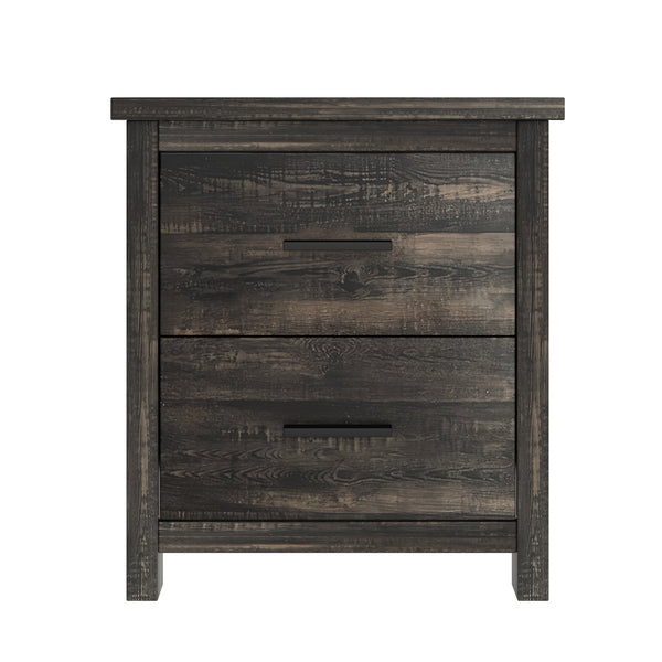 English Elm 4PCS Queen Bedroom Set with Storage Headboard & Built‑In Charging Station, 2 Nightstands, Dresser Antique Gray 54.25 L x 18.75 W x 9.25 H N733S307937A