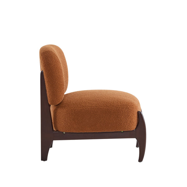English Elm Christopher Knight Home® - 25.5" Boucle Lounge Chair with Solid Wood Frame, Plush Textured Upholstery and Modern Minimalist Style Orange N767P256376D