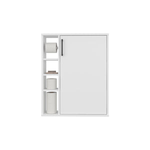 English Elm Medicine Cabinet White 1 Door 7 Shelves – Engineered Wood Bathroom Storage, Durable Sleek Design B097P369426