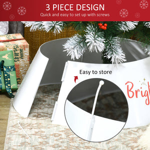 English Elm HOMCOM Cream White 26" Christmas Tree Collar Ring – Metal Stand Cover, Pet-Safe, Wrinkle-Free Decor W2225P173952