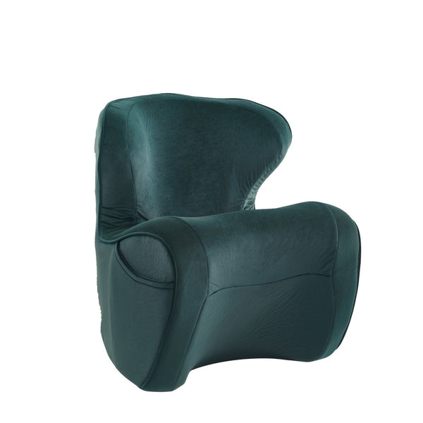 English Elm Ergonomic Floor Chair Velvet Upholstered Lumbar Support Seat for Reading Nook or Lounge Dark Green W1097P462005