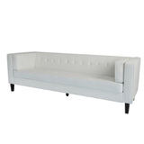 Christopher Knight Home® - Noble House - - 3-Seater Sofa, Upholstered Tufted Coach, Velvet Sofa, Ivory White