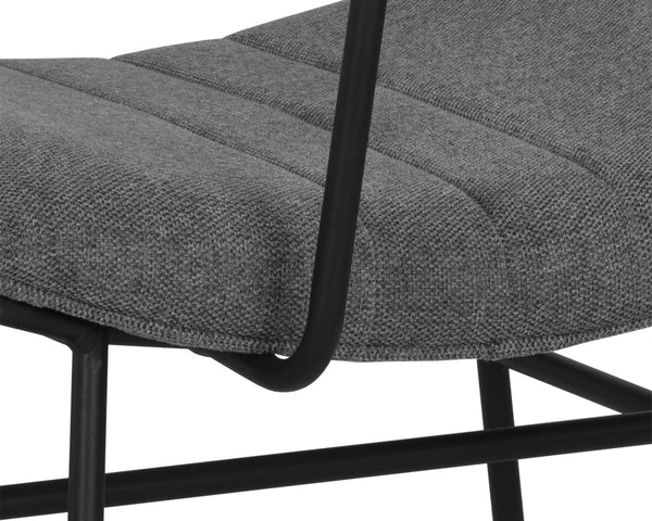 Sunpan Buca Dining Chair - Contemporary Belfast Koala Grey with Sleek Black Iron Frame for Modern Spaces