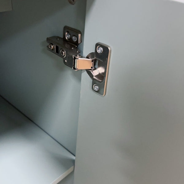 English Elm Accent Mint Green Wooden Cabinet with 4 Glass Doors, Slim 2-Tier Sideboard Buffet for Entryway & Living Room Storage W1435P170161