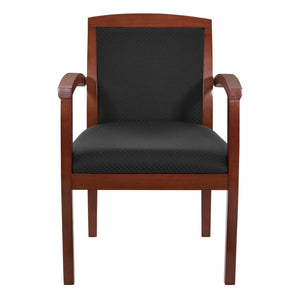 OSP Home Furnishings Sonoma Cherry Solid Hardwood Guest Chair with Classic Back for Dining or Reception Upholstered SON79CHY-3