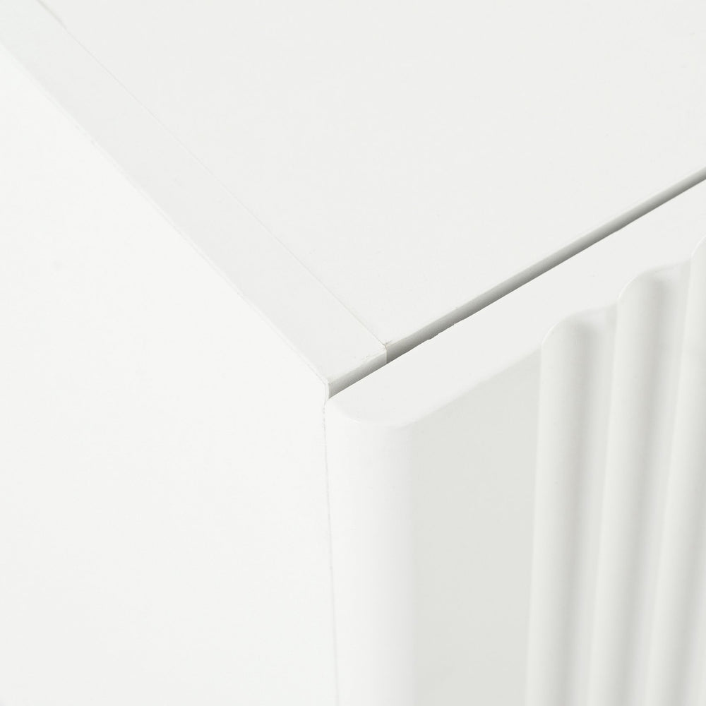 English Elm ON-TREND Fluted TV Stand for Up to 80" TVs with Cable Management, Gold Wood Legs & Ample Storage White WF531671AAK