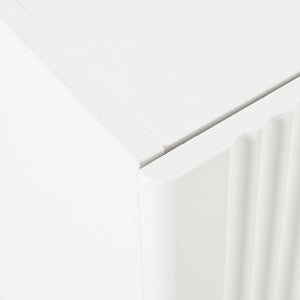 English Elm ON-TREND Fluted TV Stand for Up to 80" TVs with Cable Management, Gold Wood Legs & Ample Storage White WF531671AAK