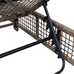 English Elm Trexm Outdoor Pe Rattan Chaise with Adjustable Backrest Cushion and Wheels for Poolside Beige,Grey Brown N715P207900N