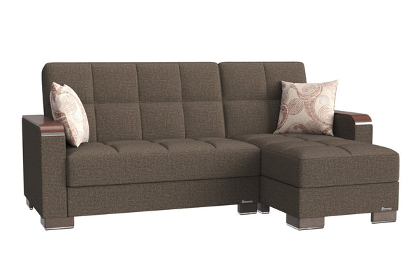 English Elm Primenest Zenaero Convertible Chaise Lounge With Storage - Elegant Chenille, Wood Trim, And Comfort! B030P303556-GIGA