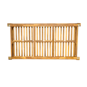 English Elm TOPMAX Acacia Wood Twin Porch Swing Bed Frame with High Back, 350lb Capacity & 118" Hemp Ropes Natural N717P265795A