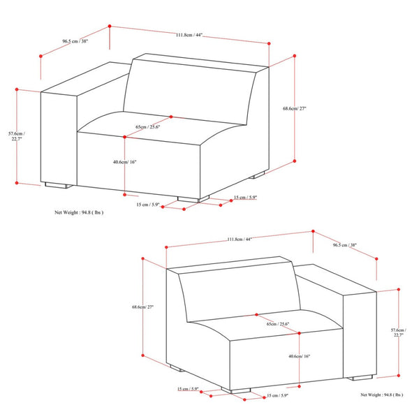 English Elm Rex 2-Seater Loveseat Sofa - Modern Eco-Friendly Design, Supportive Comfort, Easy-Care Fabric, Durable B136P199224-GIGA