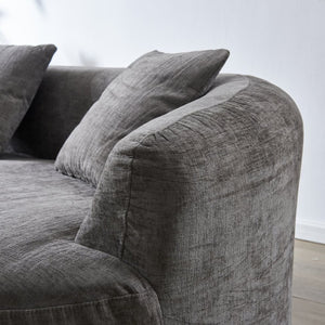 English Elm 111" L Shaped Cloud Sofa Plush Chenille Upholstered High Density Foam Apartment Living Room Grey W1669S00058