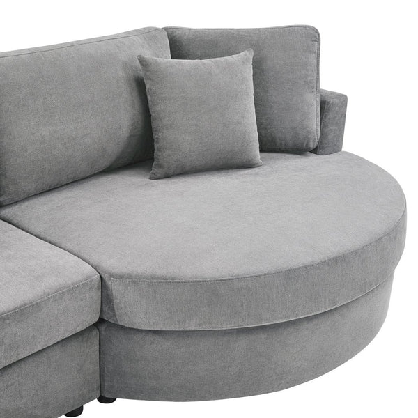 English Elm Christopher Knight Home® - 3-seater Curved Chenille Sofa with Plush 7.5" Seat Cushions and Two Pillows for Stylish Living DARK GREY N763S000020R