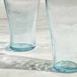 English Elm Quoise Mouth-Blown Glass Tumblers Set of 2 – Handcrafted Light Blue 350ml Short Glasses for Gifts & Daily Use B346P327302